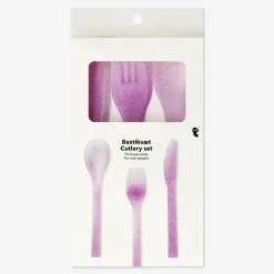 Flying Tiger Bestickset i rosa plast - 6 st^ Midsommar|Festdekorationer