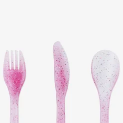 Flying Tiger Bestickset i rosa plast - 6 st^ Midsommar|Festdekorationer