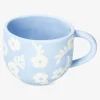 Flying Tiger Blå mugg med vita blommor - 400 ml^ Muggar & Keramik