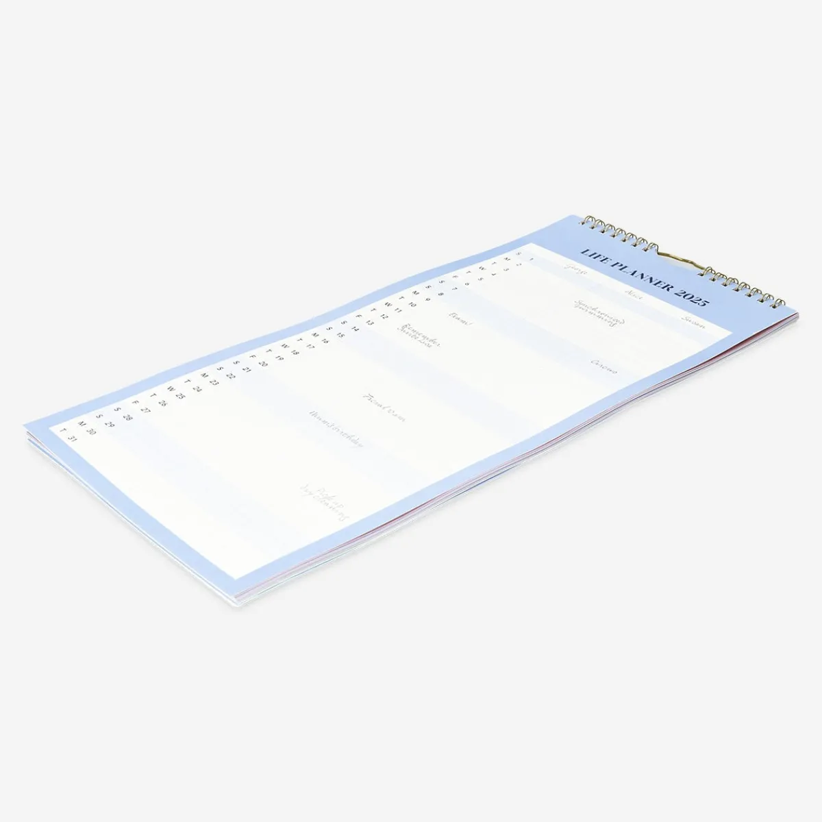 Flying Tiger Blå väggkalender med månadsuppgifter - Engelska^ Kalendrar
