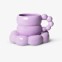 Flying Tiger Bubbelmugg med fat. 350 ml^ Bordsserviser|Muggar & Keramik