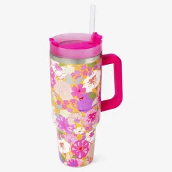 Flying Tiger Dricksglas med blommigt tryck - 1,2 L^ Matlådor & Dricksflaskor|Gåvor För Vuxna