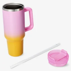Flying Tiger Flerfärgad tumbler med lock och sugrör^ Matlådor & Dricksflaskor|Julklappar Till Prylälskare