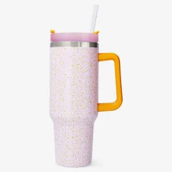Flying Tiger Flerfärgad tumbler med lock och sugrör - 1,2 L^ Matlådor & Dricksflaskor|Gåvor För Vuxna
