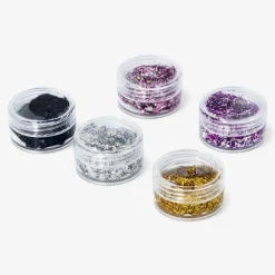 Flying Tiger Färgstarkt glitter set om 5 för hår- och kroppsskimmer^ Makeup|Skönhet