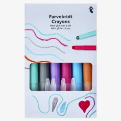 Flying Tiger Gel Glitter Crayons - 6 st^Barn Färg & Pennor|Gåvor För Barn