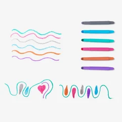 Flying Tiger Gel Glitter Crayons - 6 st^Barn Färg & Pennor|Gåvor För Barn