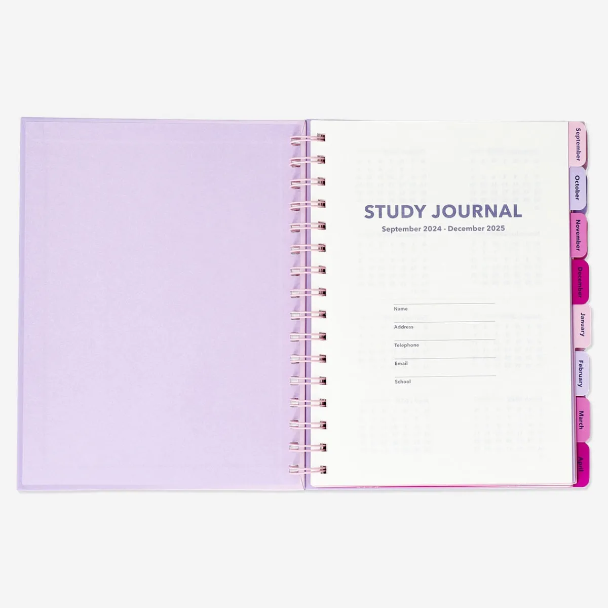 Flying Tiger Gradient Purple Study Planner - Engelska^ Studieplanerare|Kalendrar