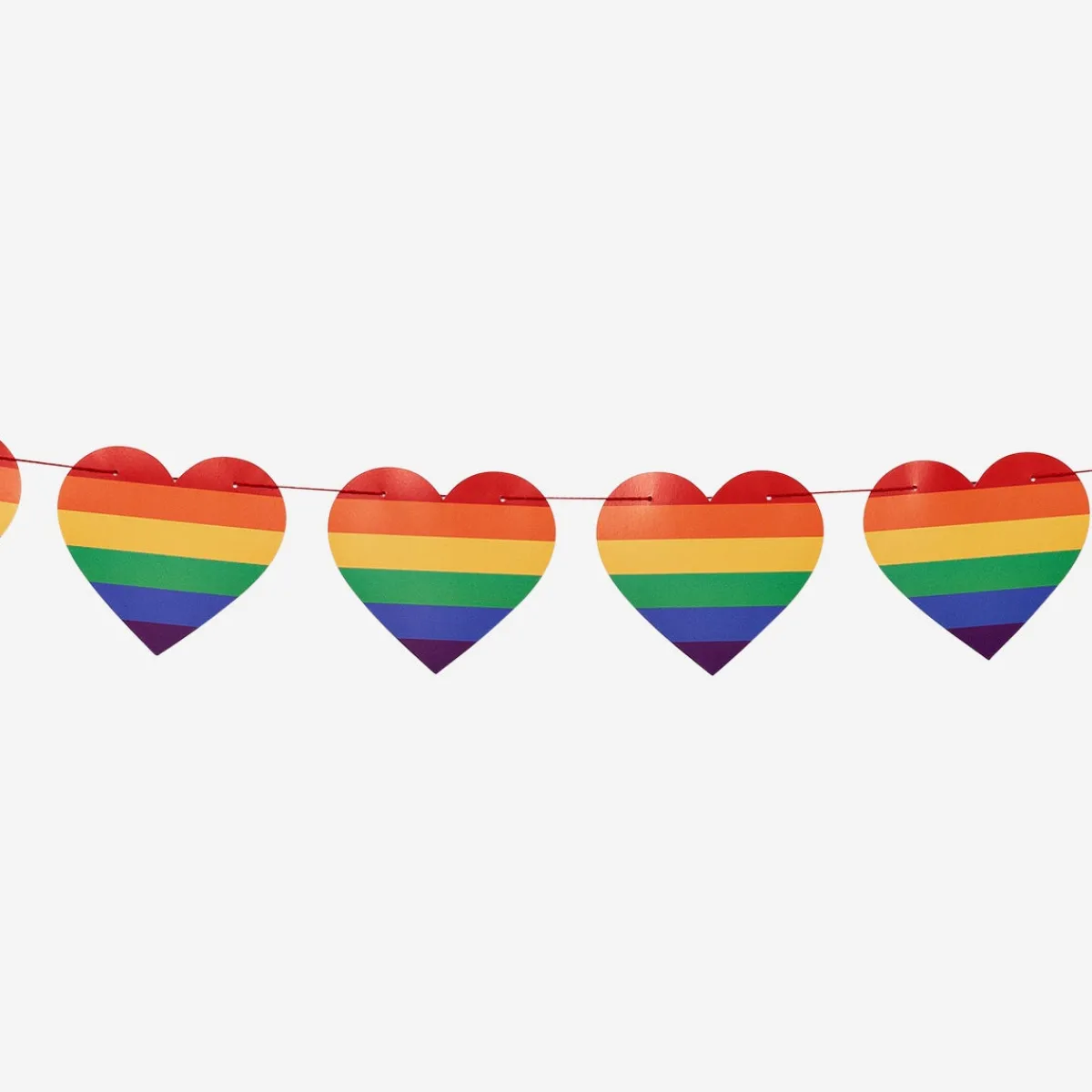 Flying Tiger Hjärtgirlang. 300 cm^ Happy Pride!|Festdekorationer