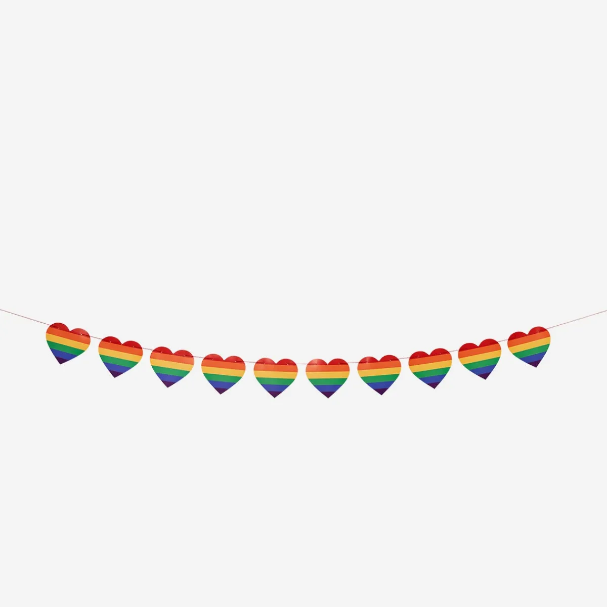 Flying Tiger Hjärtgirlang. 300 cm^ Happy Pride!|Festdekorationer
