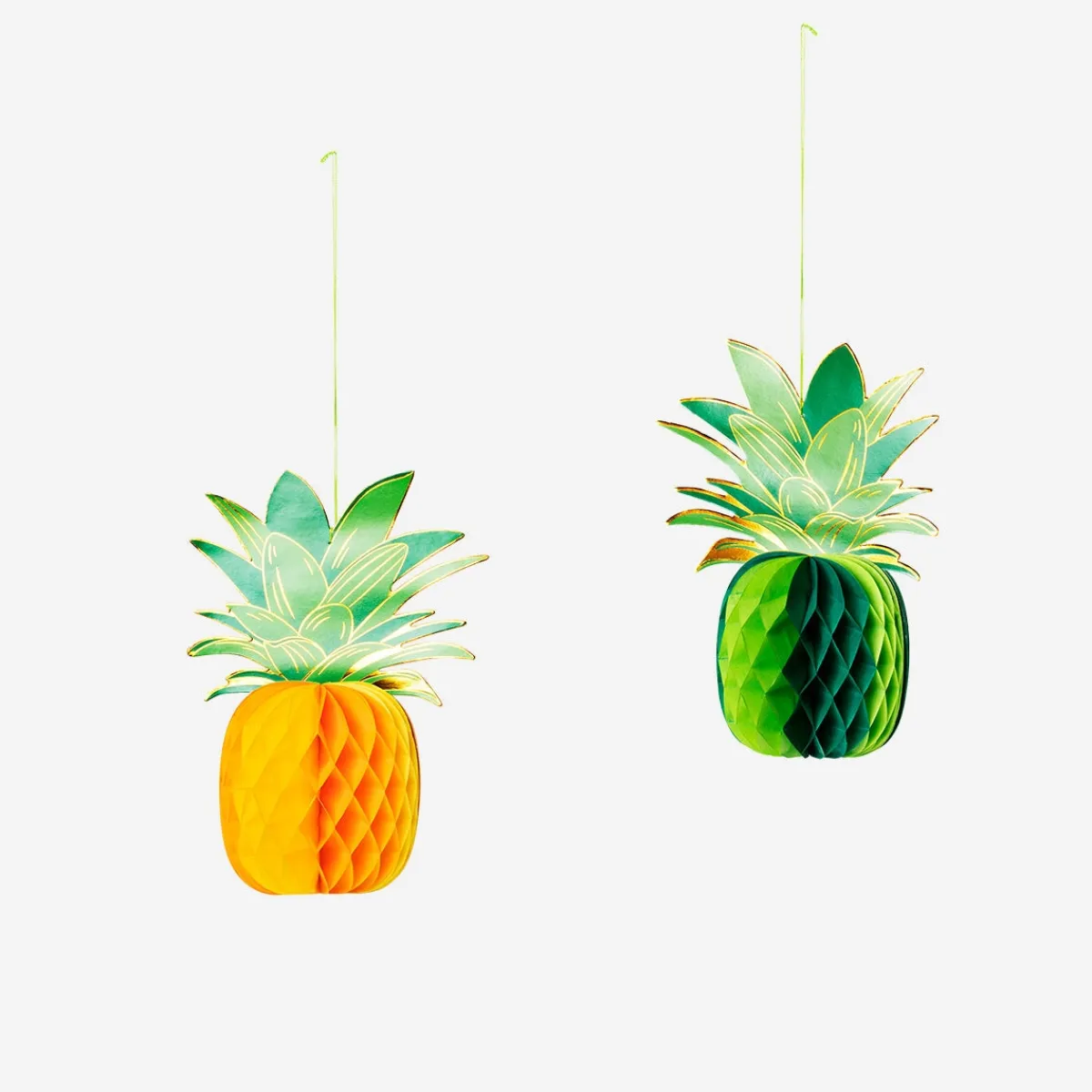 Flying Tiger Hängande dekorationer av ananas i bikakestruktur - 2 st^ Festdekorationer|Annan Heminredning