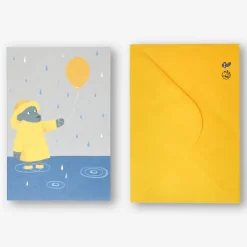 Flying Tiger Hund med ballong i regn Kort med kuvert^ Förbrukningsmaterial För Presentförpackning