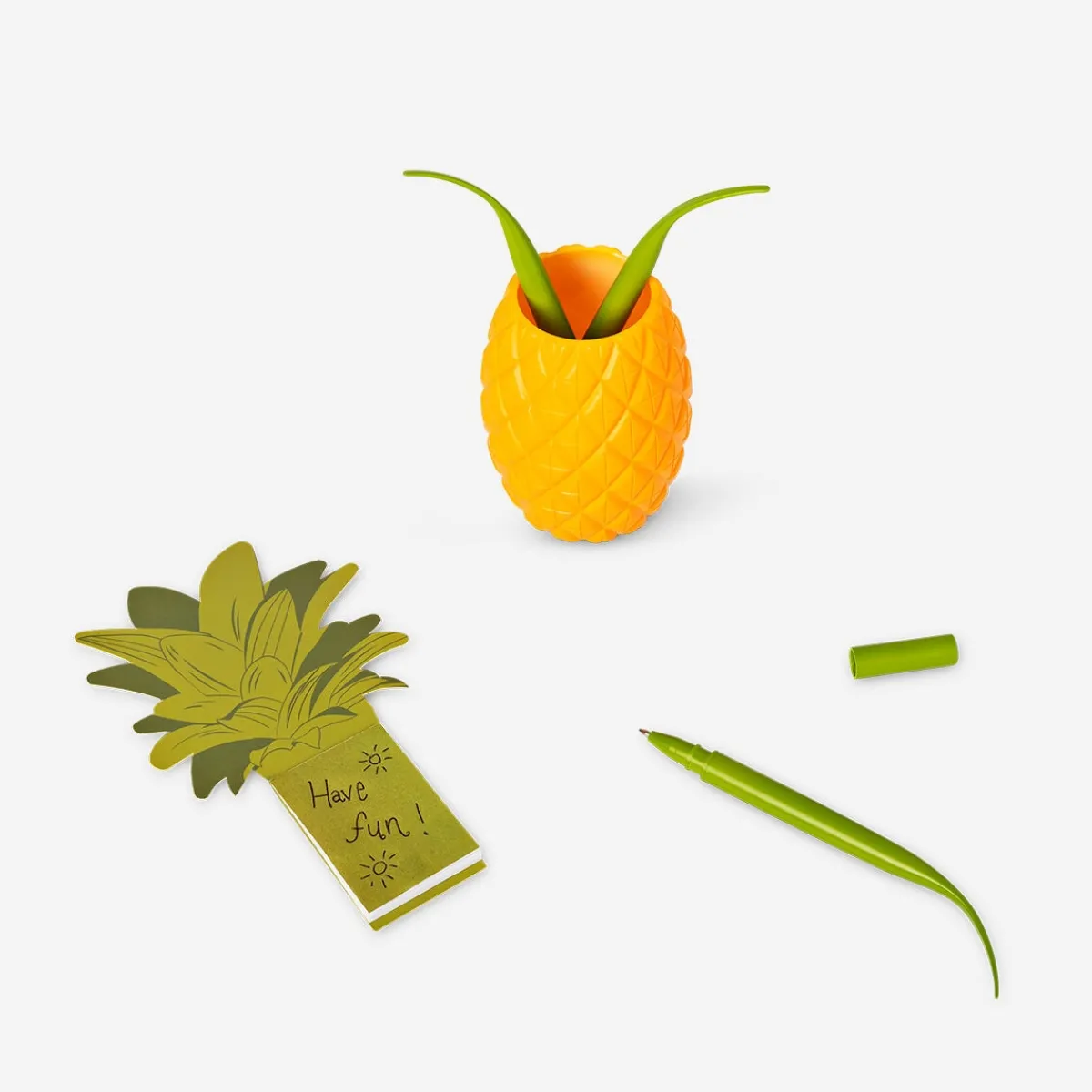 Flying Tiger Pennset med ananas - svart bläck^ Blyertspennor & Kulspetspennor
