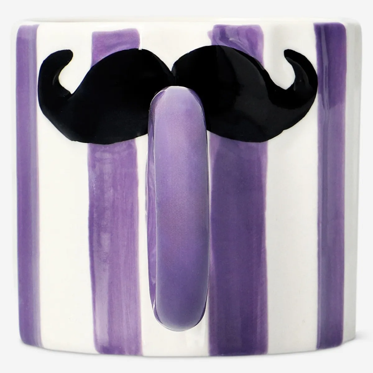 Flying Tiger Randig mugg med mustasch - 350 ml^ Muggar & Keramik|Gåvor Till Inflyttningsfesten