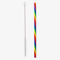 Flying Tiger Regnbågssugrör med rengöringsborste - 8 st^ Midsommar|Happy Pride!