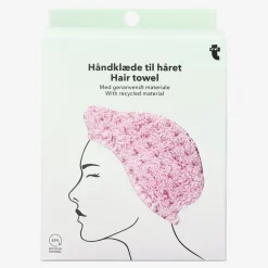 Flying Tiger Rosa hårhandduk i plysch med vrid- och knäppdesign^Kvinnor Badrumsaccessoarer|Gåvor Till Kvinnor