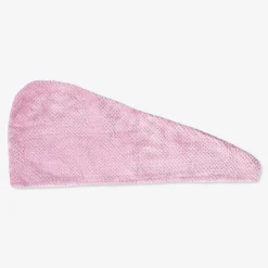 Flying Tiger Rosa hårhandduk i plysch med vrid- och knäppdesign^Kvinnor Badrumsaccessoarer|Gåvor Till Kvinnor
