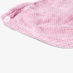 Flying Tiger Rosa hårhandduk i plysch med vrid- och knäppdesign^Kvinnor Badrumsaccessoarer|Gåvor Till Kvinnor