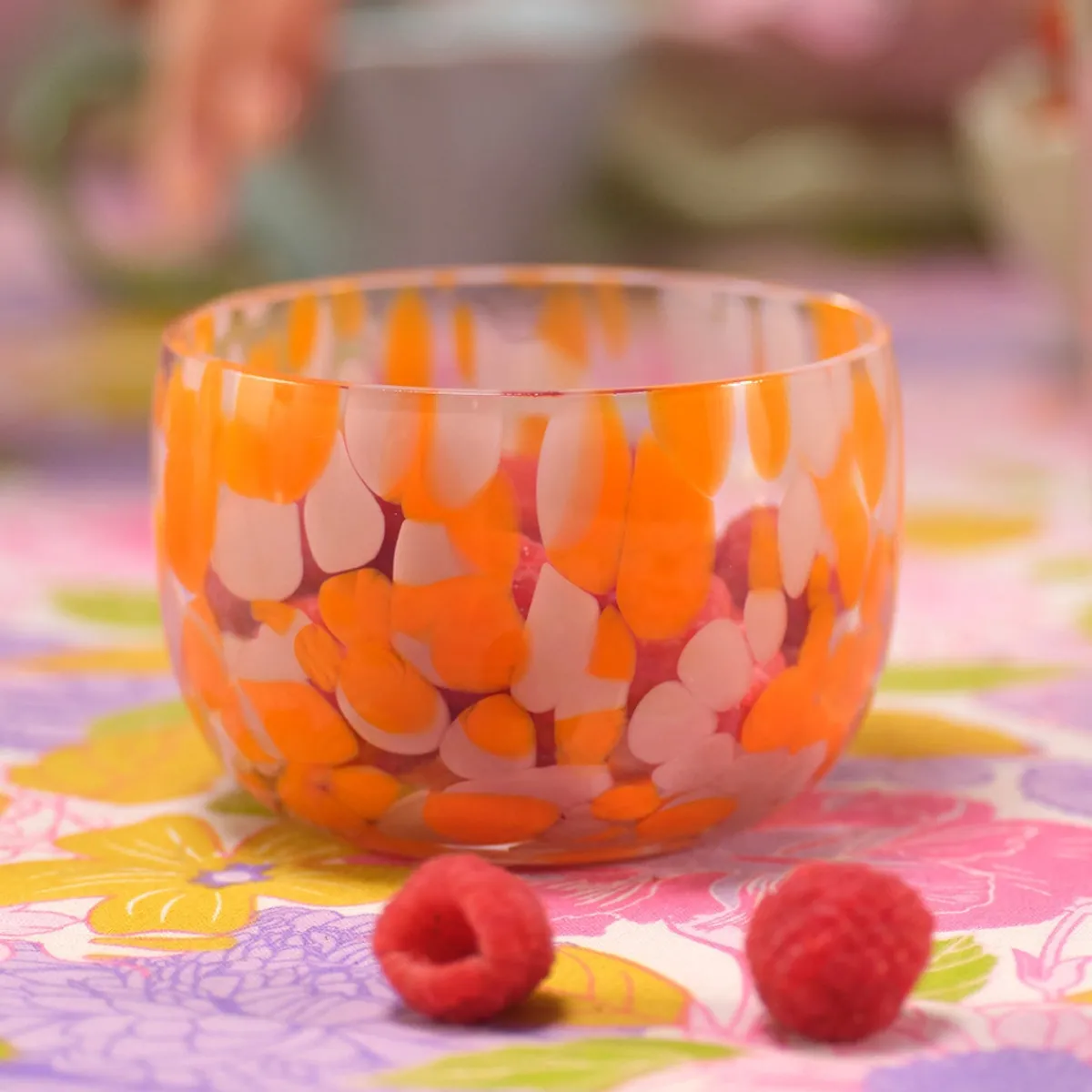 Flying Tiger Skål med orange prickar^ Midsommar|Bordsserviser