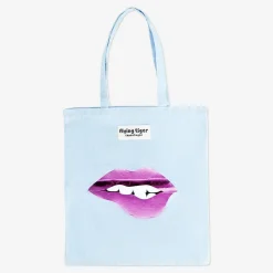 Flying Tiger Tote Bag med läppar^ Tygpåsar