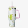 Flying Tiger Tumbler med lock och sugrör med palmbladstryck - 1200 ml^ Matlådor & Dricksflaskor|Födelsedag