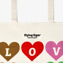 Flying Tiger Tygpåse med flerfärgade hjärtan^ Tygpåsar|Happy Pride!