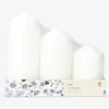Flying Tiger Vit pelare Ljus - 3 st.^ Ljus