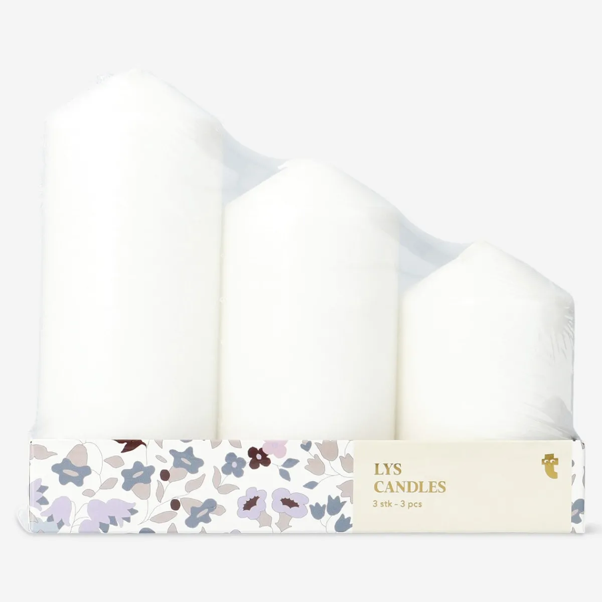 Flying Tiger Vit pelare Ljus - 3 st.^ Ljus