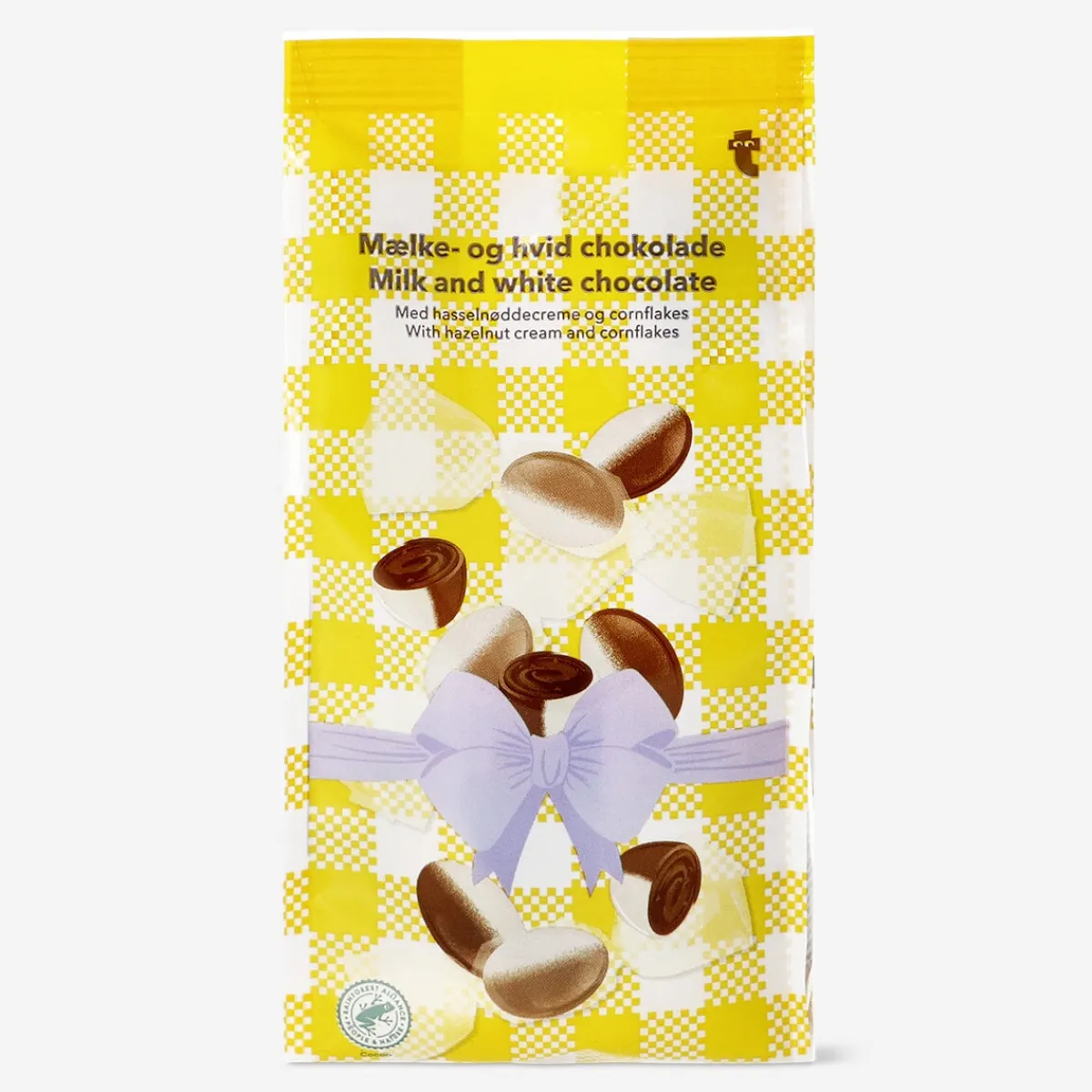 Flying Tiger Vita chokladägg med hasselnötskräm och flingor^ Choklad